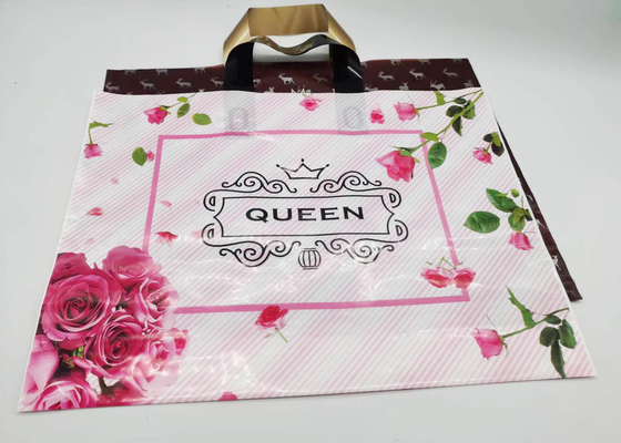 Handle Carrier  PE Reusable Shopping Bags Made From Recycled Materials