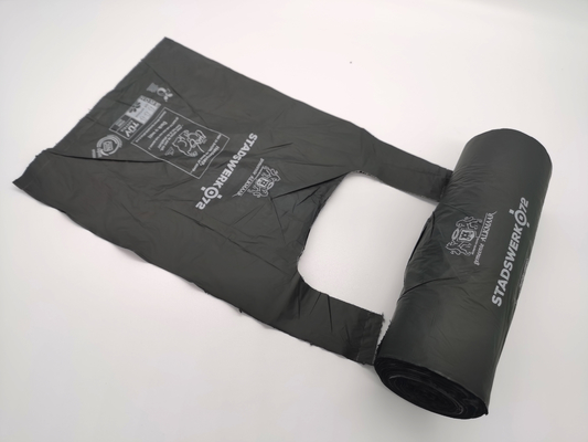 Corn Starch ISO9001 Biodegradable and Compostable Bags Dog Poop Bags With Handles