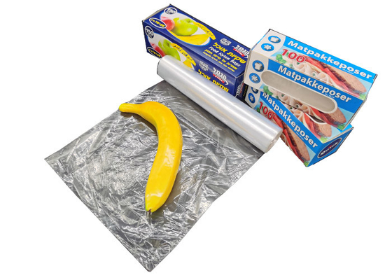 12.80 IN(W) x15.80 IN(L), Clear Food Grade Fruit and Vegetable Freezer Produced Rolls Banana Bags